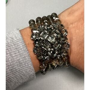 Vintage Women’s Cluster Beaded 5 Strand Stretch Bracelet